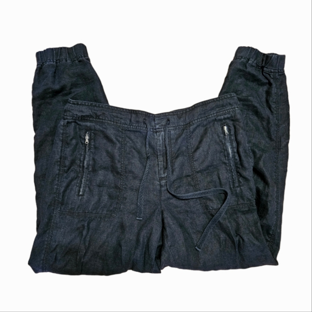 BLACK LINEN JOGGERS